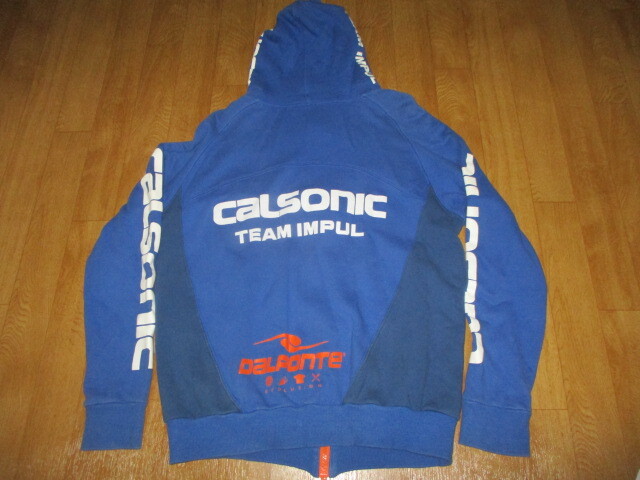 カルソニックレーシングチーム・スーパーGT ビンテージ デカロゴ フード付き・パーカー・ジャケット 中古 サイズL ニスモ拍卖
