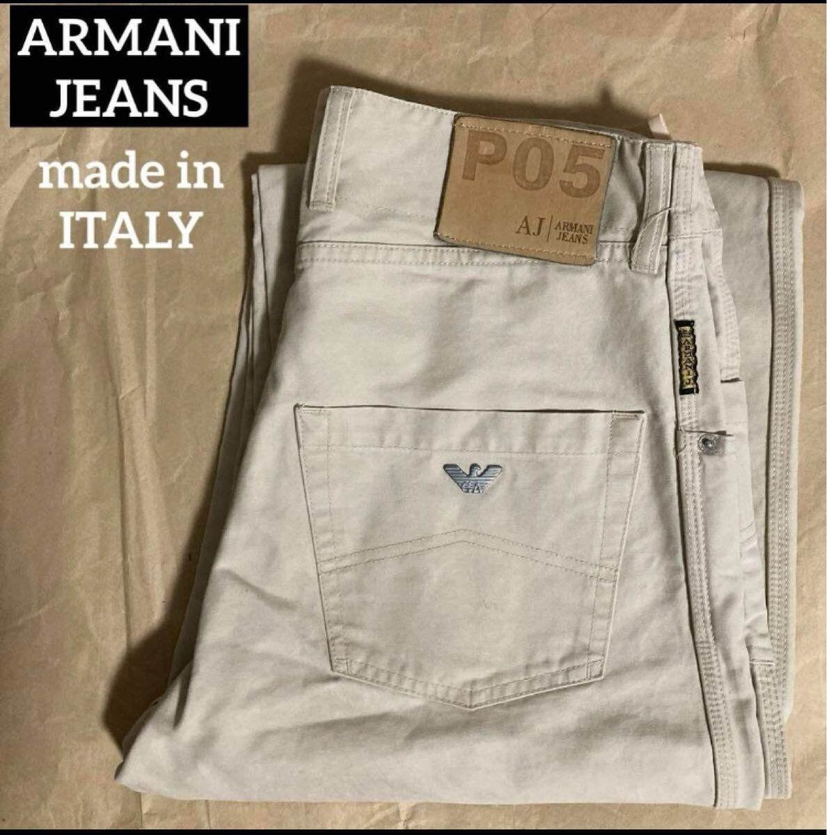 イタリア製ARMANI JEANS P05ワイドチノペインターパンツバギーボトムAJ拍卖