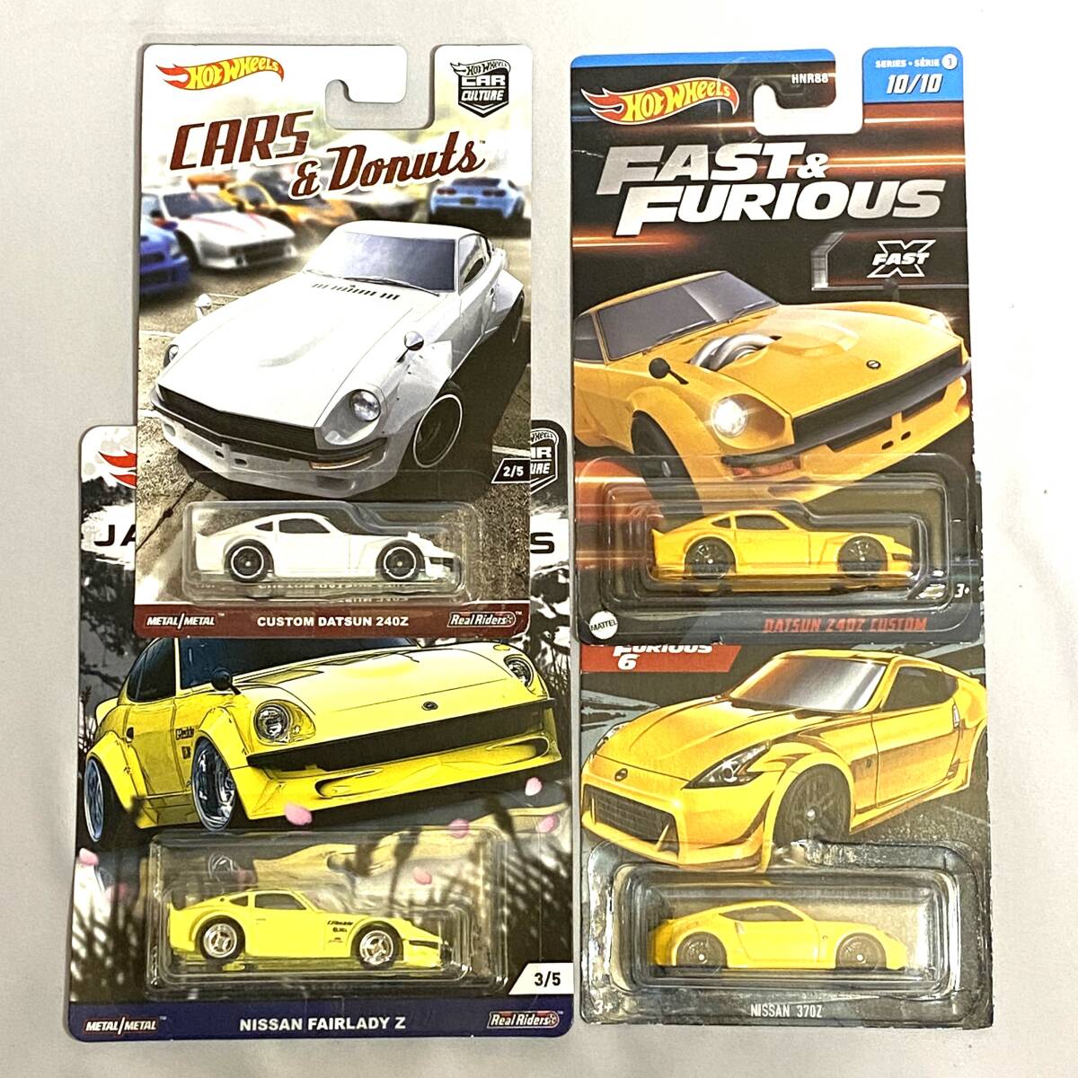 1/64 Hotwheels 4台セット ★ CUSTOM DATSUN 240Z ★ FAIRLADY Z ★ 370Z★ Fast & Furious ワイルドスピード ワイスピ拍卖