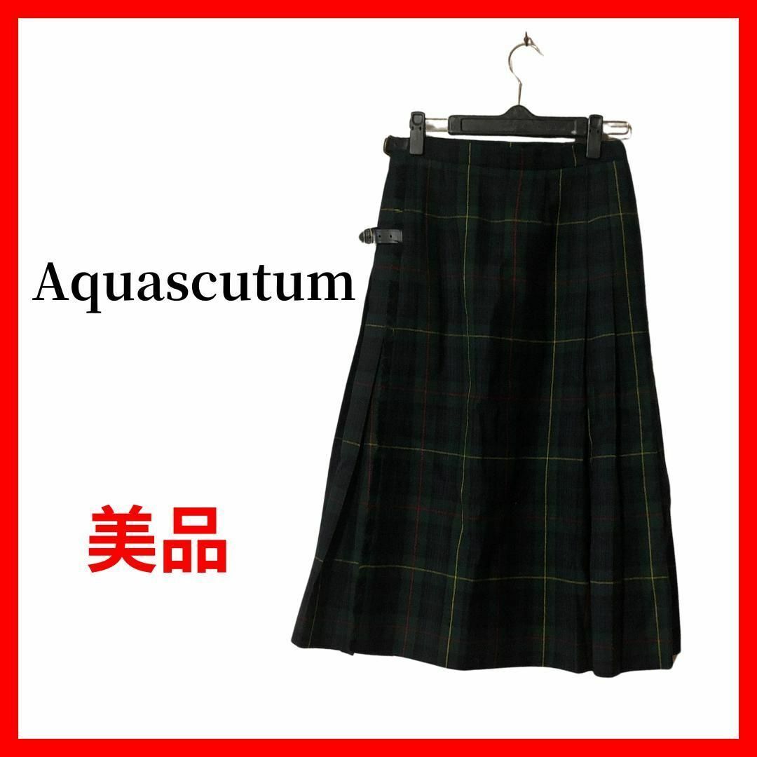 aquascutum アクアスキュータム チェックスカート ウール B762拍卖