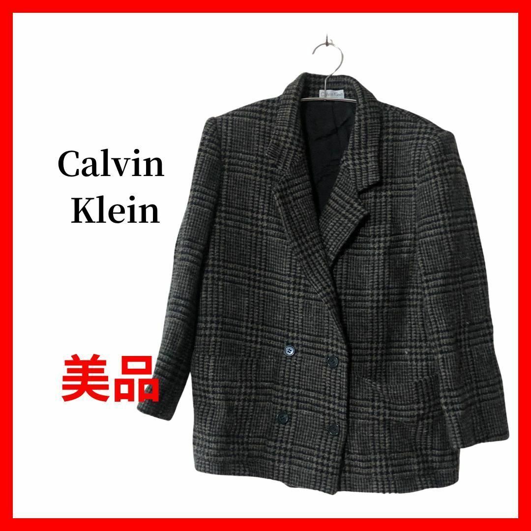 CALVIN KLEIN カルバンクライン ピーコート チェック B1302拍卖