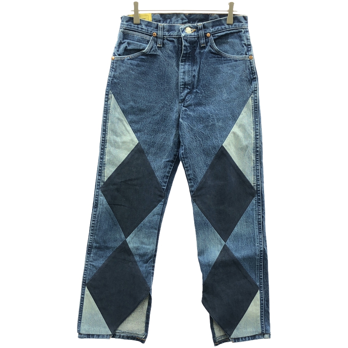 SEVEN BY SEVEN セブンバイセブン ダイヤパッチスリットデニムパンツ 800-1240076 ブルー XS ITZM6KADHA6O拍卖