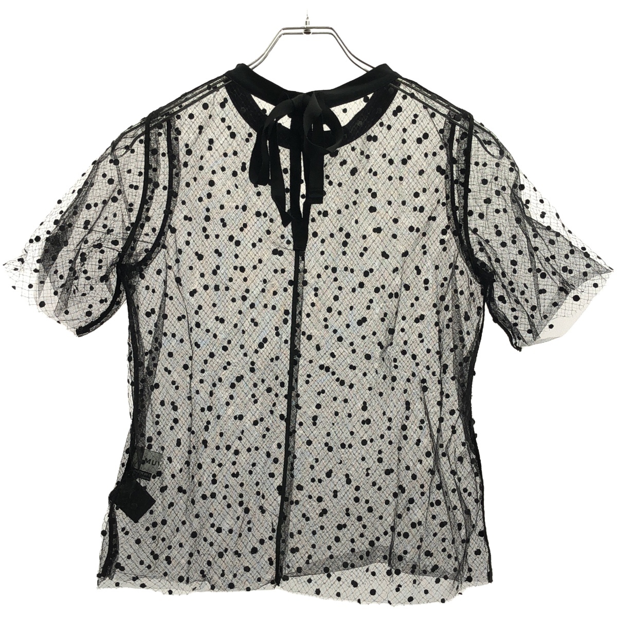 MUVEIL ミュベール 18SS ドットチュールブラウス MA74FB007 ブラック 38 ITVYK5C6MXVO拍卖