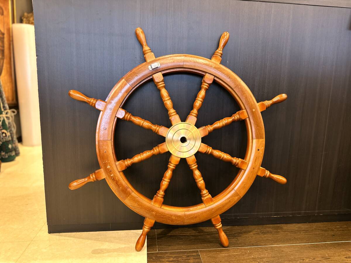 5A06 ビンテージ舵輪 ラダーハンドル インテリア雑貨 壁掛けインテリア拍卖