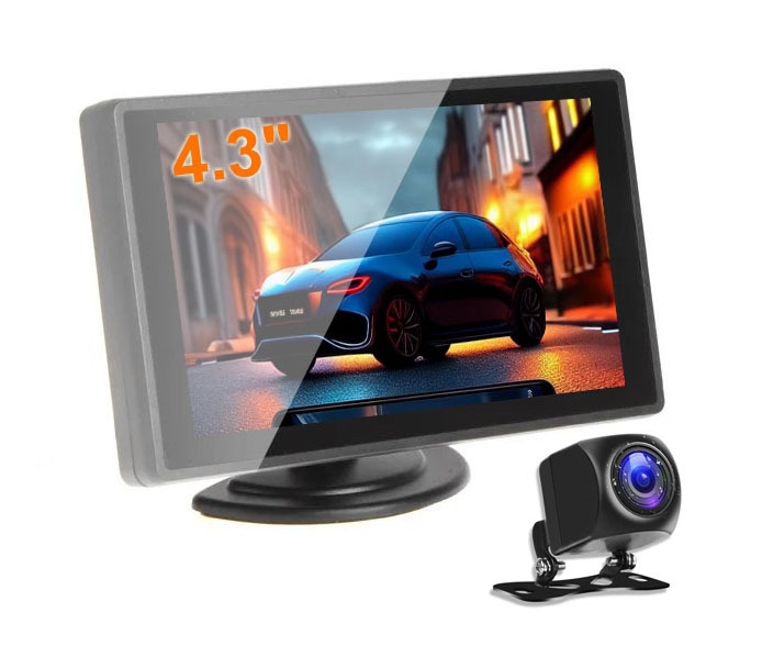 4.3インチ TFT液晶モニター 2系統の映像入力 防犯カメラ用 簡単取付 車載モニター拍卖