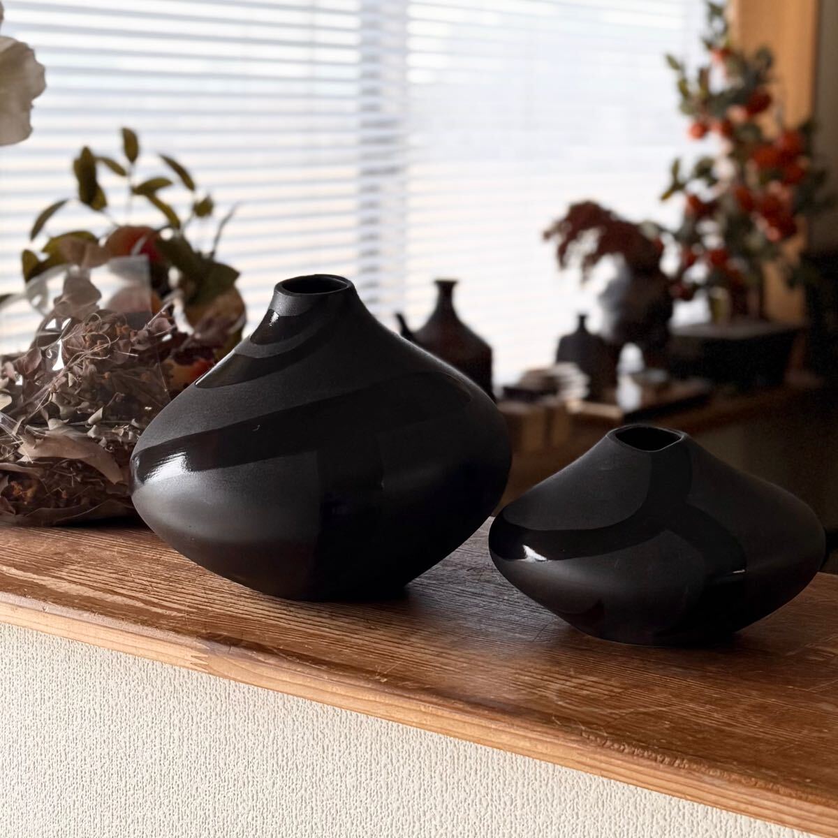 SNT123 H&M HOME エイチアンドエムホーム フラワーベース 花入 2点セット 陶器製 拍卖