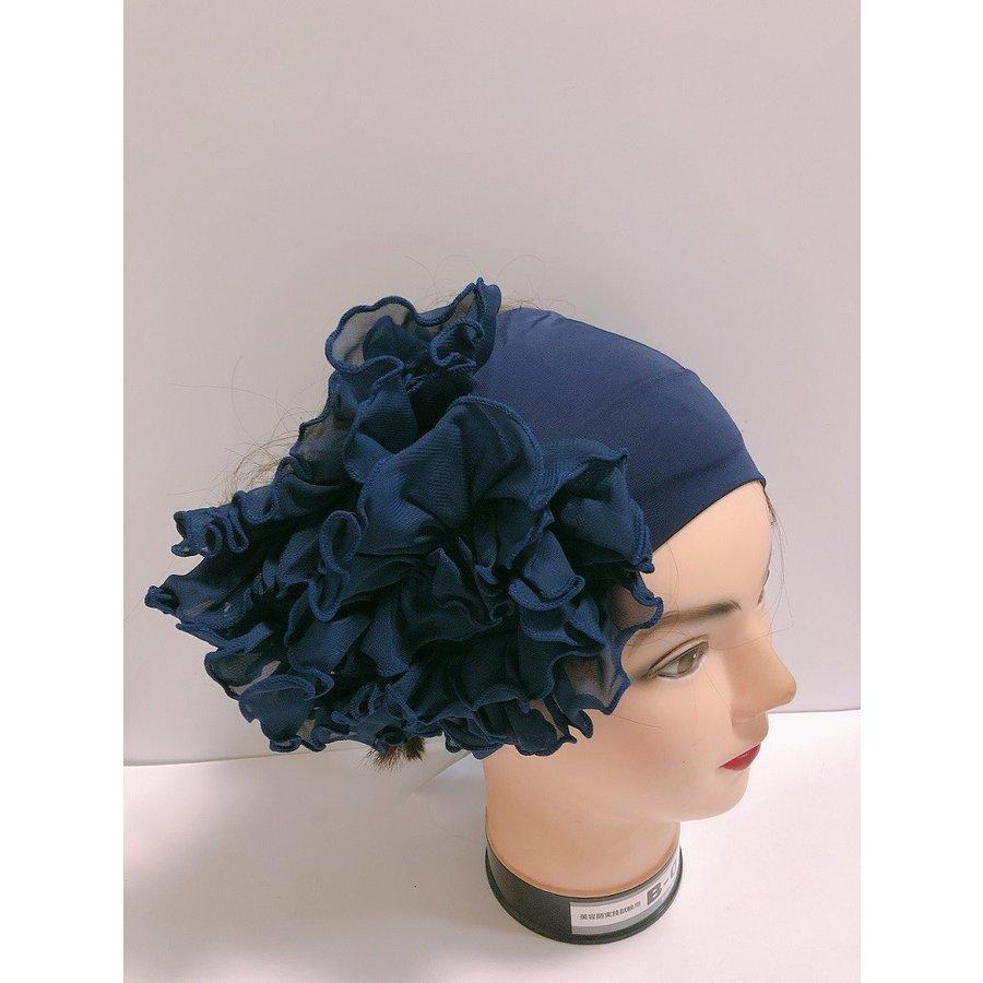 新品●送料無料●スカーフで ヘアーバンドで 2WAY 【無地ネイビー】ダンスやパーティ エアロビ ヨガに 拍卖