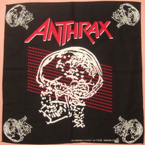 横浜最新 ANTHRAXドクロ☆魅惑のSkullバンダナ 黒/赤 メンズレディース 同梱4枚まで送料180円ξ☆Bξ ξ39拍卖