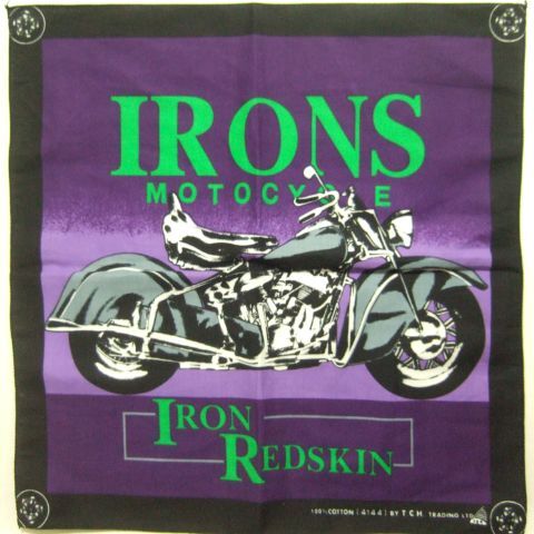 横浜最新 素敵なオールドバイクIRONS☆魅惑のバンダナ 紫 メンズレディース 同梱4枚まで送料180円ξ☆Bξ ξBandanaA4p拍卖