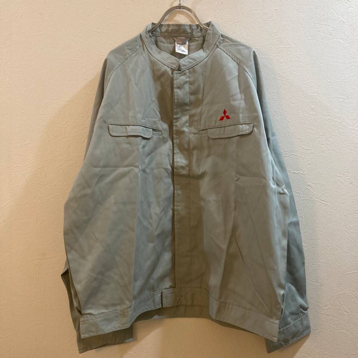 MITHUBISHI/三菱 長袖ワークシャツ 作業着 薄いグレー メンズ LL拍卖