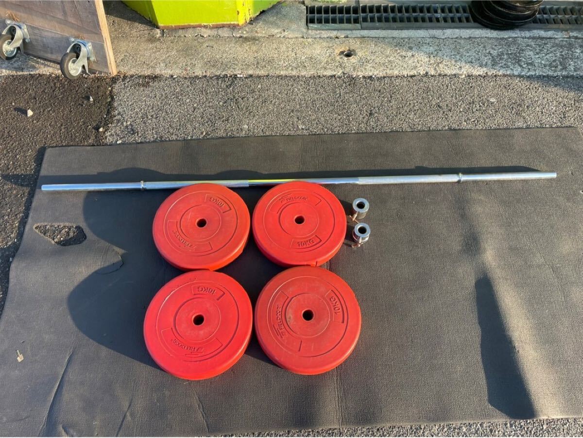 ○EW9098 プラスチックダンベル シャフト 40kgセット○拍卖