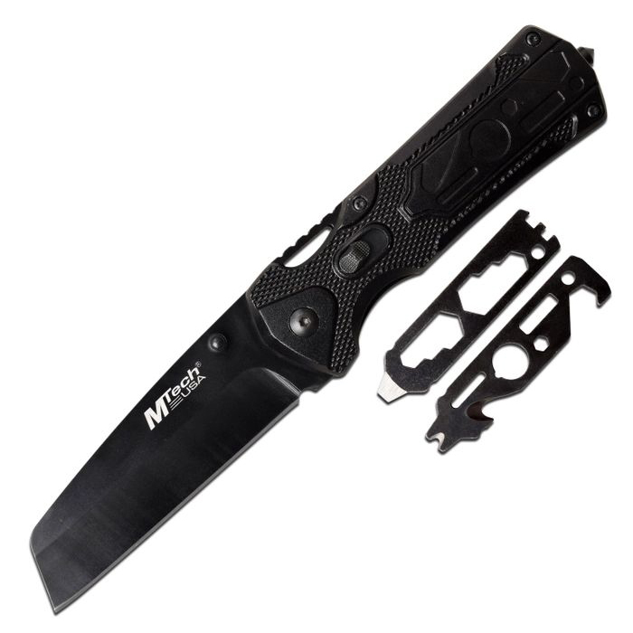 フォールディングナイフ マルチツール2枚付 折りたたみナイフ Mtech USA MT-1104BK/0262x1本/送料無料メール便拍卖