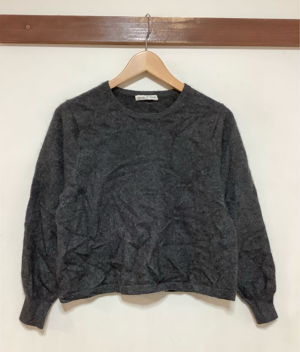 た1595 Cross N Four カシミヤセーター 15 レディース グレー 短丈拍卖