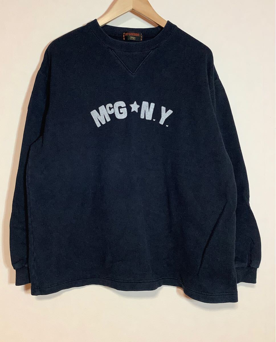 き1563 McGREGOR マクレガー マックレガー スウェットトレーナー 170 V字ガゼット ロゴ刺繍 裏起毛拍卖