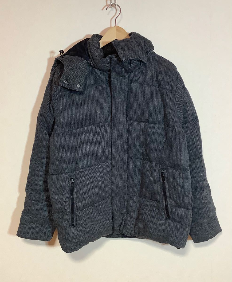 く1510 Gap DURABLE CLASSIC ギャップ ヘリンボーン ダウンジャケット L グレー 拍卖