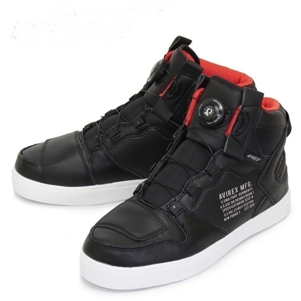 【在庫あり 即納】28.0cm AVIREX(アビレックス) AV2278 DICTATOR バイカーシューズ 28.0(US10) ブラック/レッド拍卖