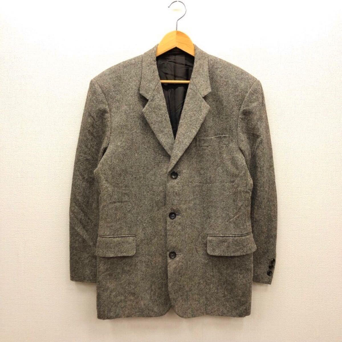 【GA065】日本製 COMME des GARCONS HOMME テーラードジャケット Sサイズ ブラウン ツイード ブランド古着 コムデギャルソンオム 送料無料拍卖