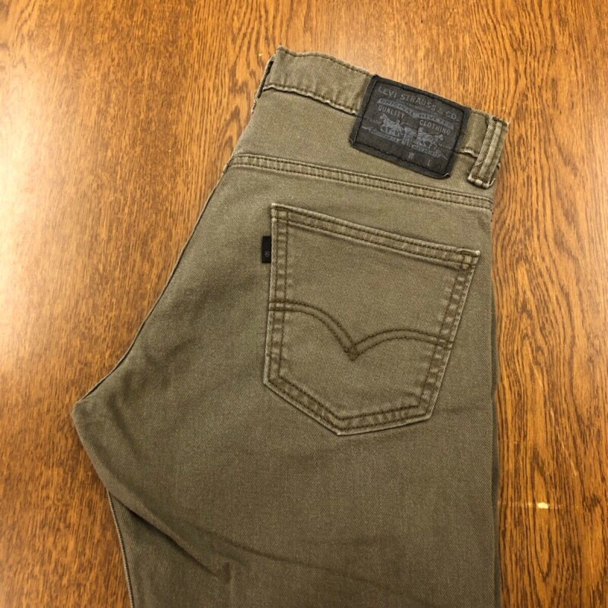【GA137】Levi's 513 W30 L30 カラーパンツ カーキ ストレッチ生地 メンズブランド古着 リーバイス513 送料無料拍卖