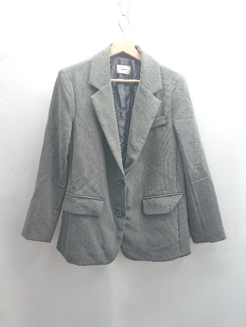 ◇ ⊇ by muni:r バイ ムニール センタープレス ダブルボタン パンツスーツ セットアップ サイズS グレー レディース E拍卖