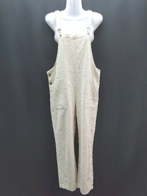 ◇ Holiday サロペット つなぎ ナチュラル カジュアル シンプル オーバーオール 表記なし ベージュ レディース E拍卖