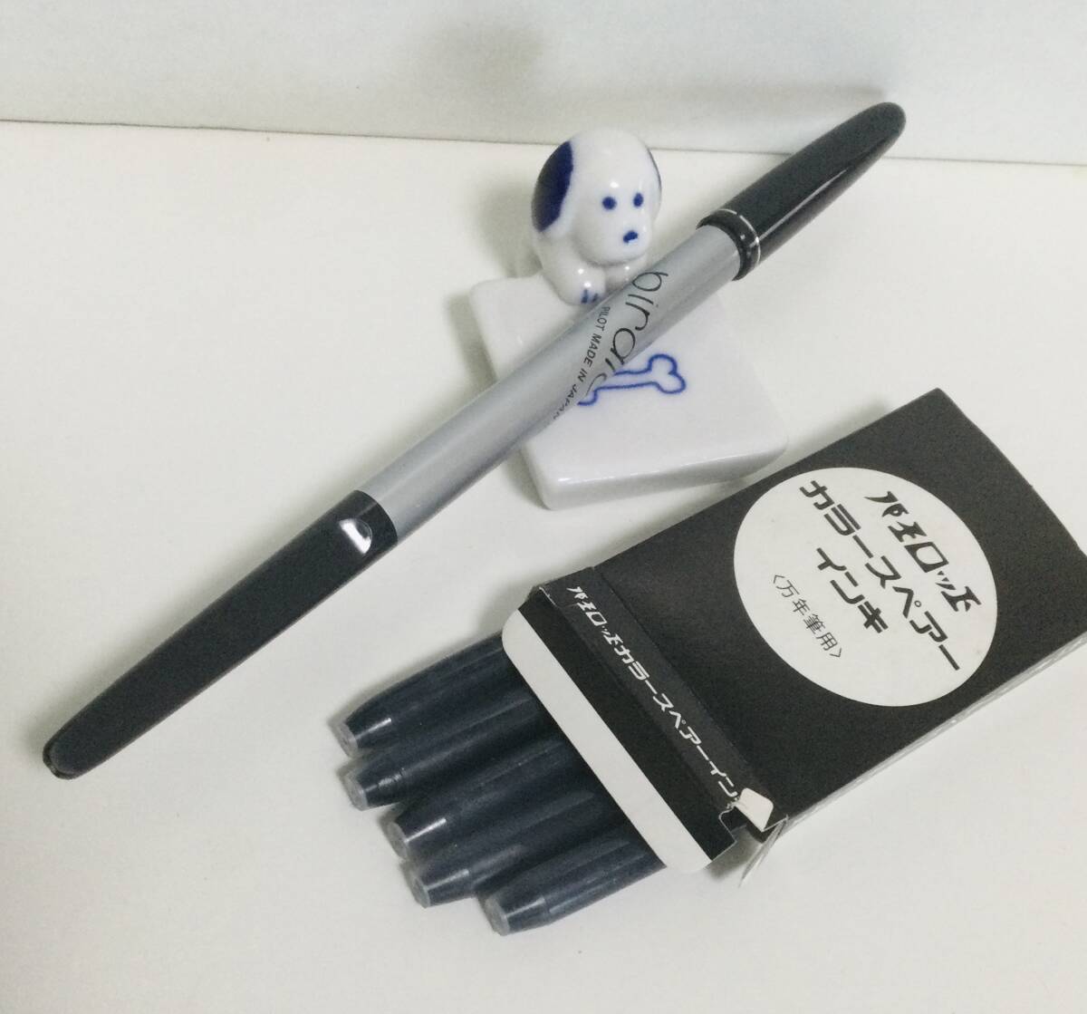 昭和レトロ 未使用 Pilot Birdie Sweet Flower パイロット バーディ スイート フラワー 万年筆 ブラック スペアーインキ5本付き 拍卖