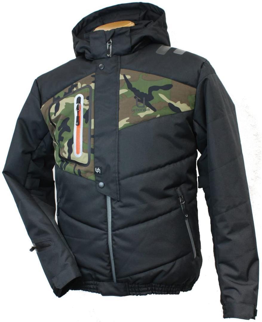 【59%引】アーバニズム UNJ-024 ブラック/カモ(LL)キルテッドウォームジャケット 秋冬用拍卖