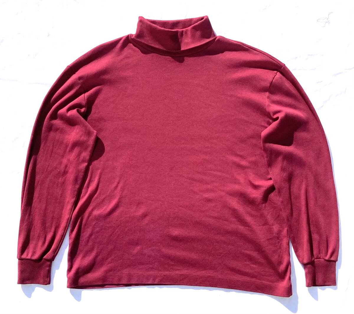 90s USA製 LANDS’END ランズエンド タートルネック ロンT バーガンディー L 長袖Tシャツ 拍卖