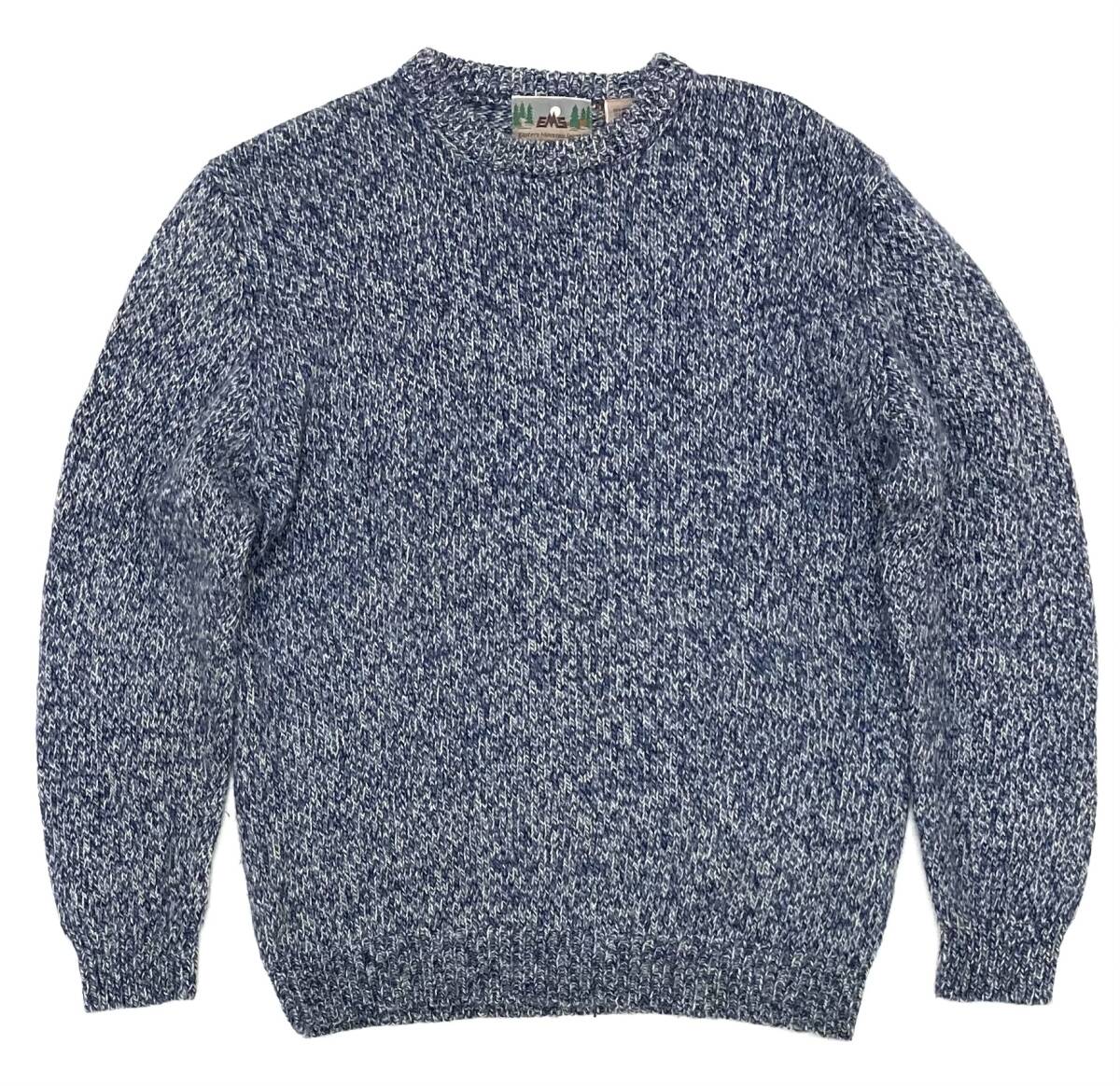 90s EMS セーター 紺 ミックス L インディゴ ニット アウトドア拍卖