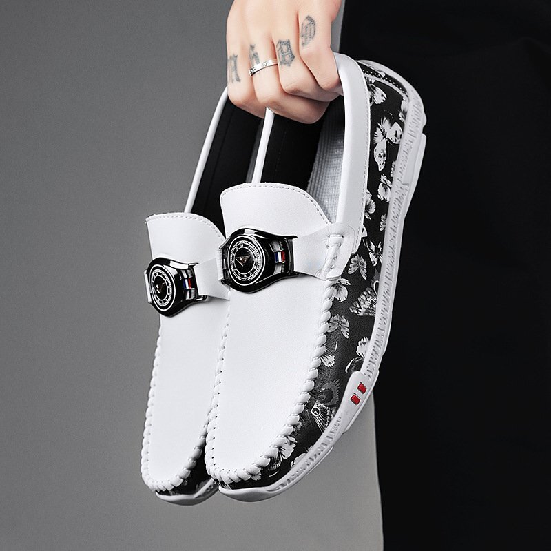 OHJ1287★新品セール ローファー スリッポン 本革 スニーカー メンズ 革靴 ドライビングシューズ 紳士靴 ウォーキング お洒落 ホワイト拍卖