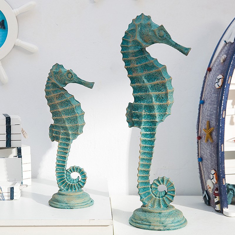 OHJ1408★タツノオトシゴのオブジェ 置物 ヨーロッパ マリン インテリア ギフト アンティーク モダン拍卖