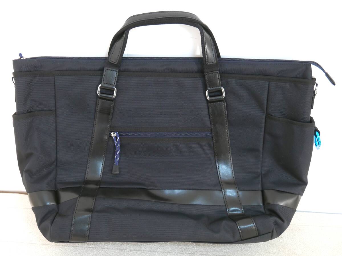 ■洋服の青山◇トートバッグ 幅53cm☆PT-9 ピーティーナイン/プレステージ テクノロジー【ネイビー】■拍卖
