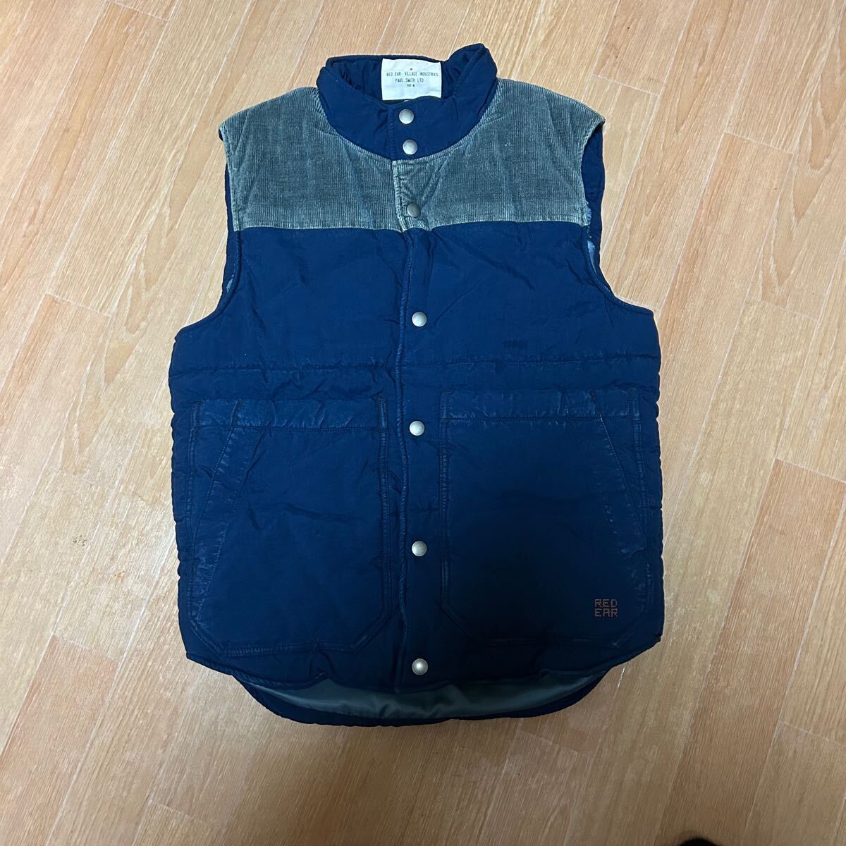 良品 PAUL SMITH RED EAR インディゴ 中綿 ベスト M拍卖