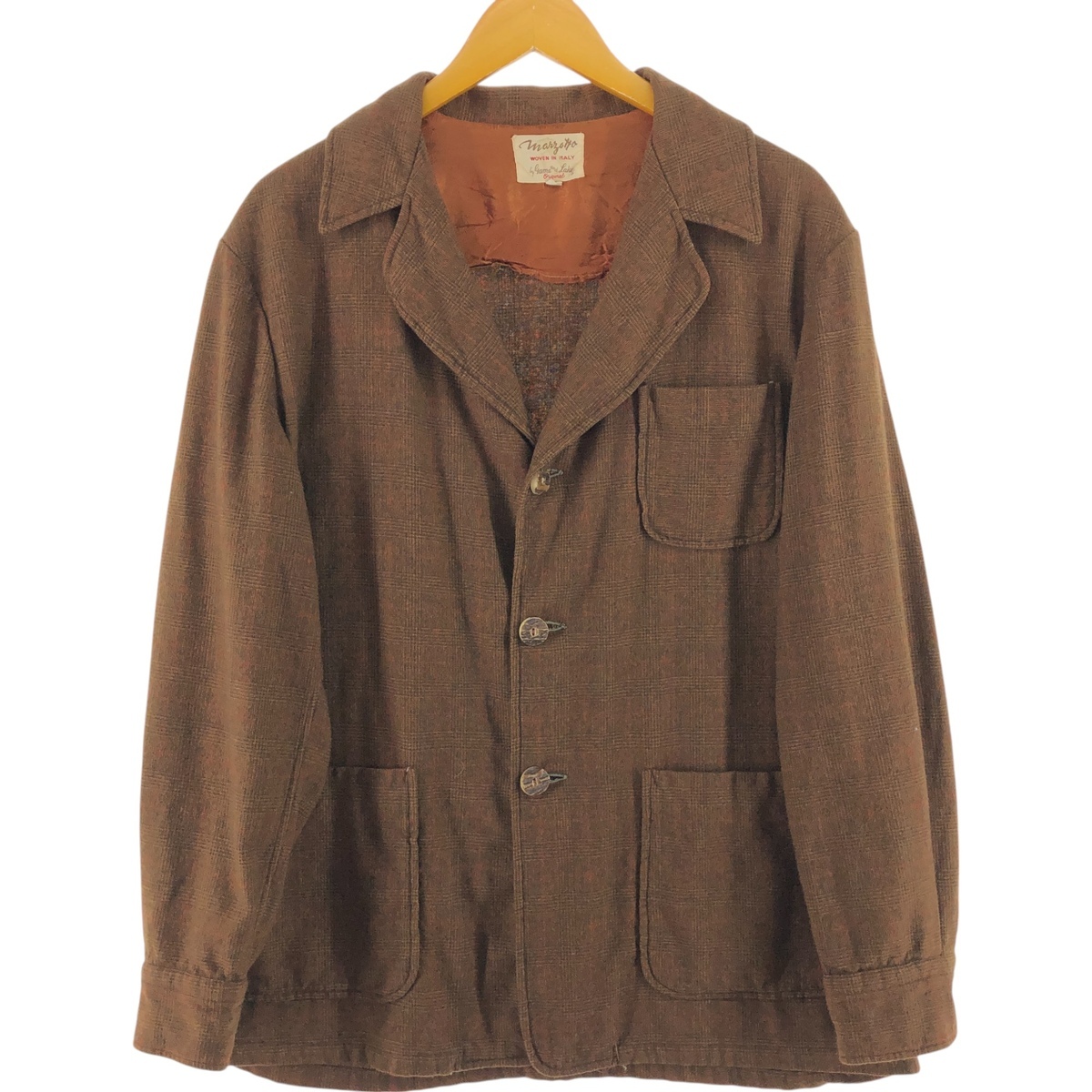 古着 Marzotta byGame and Lake チェック柄 テーラードジャケット イタリア製 メンズL相当 ヴィンテージ /eaa511082拍卖