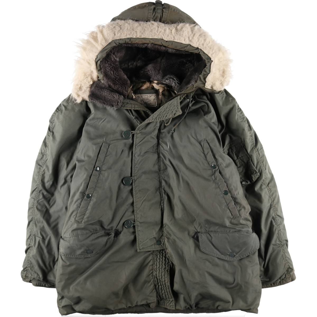 古着 米軍実品 80年代 N-3B ミリタリー フライトジャケット USA製 LARGE メンズL相当 ヴィンテージ /evb009737拍卖