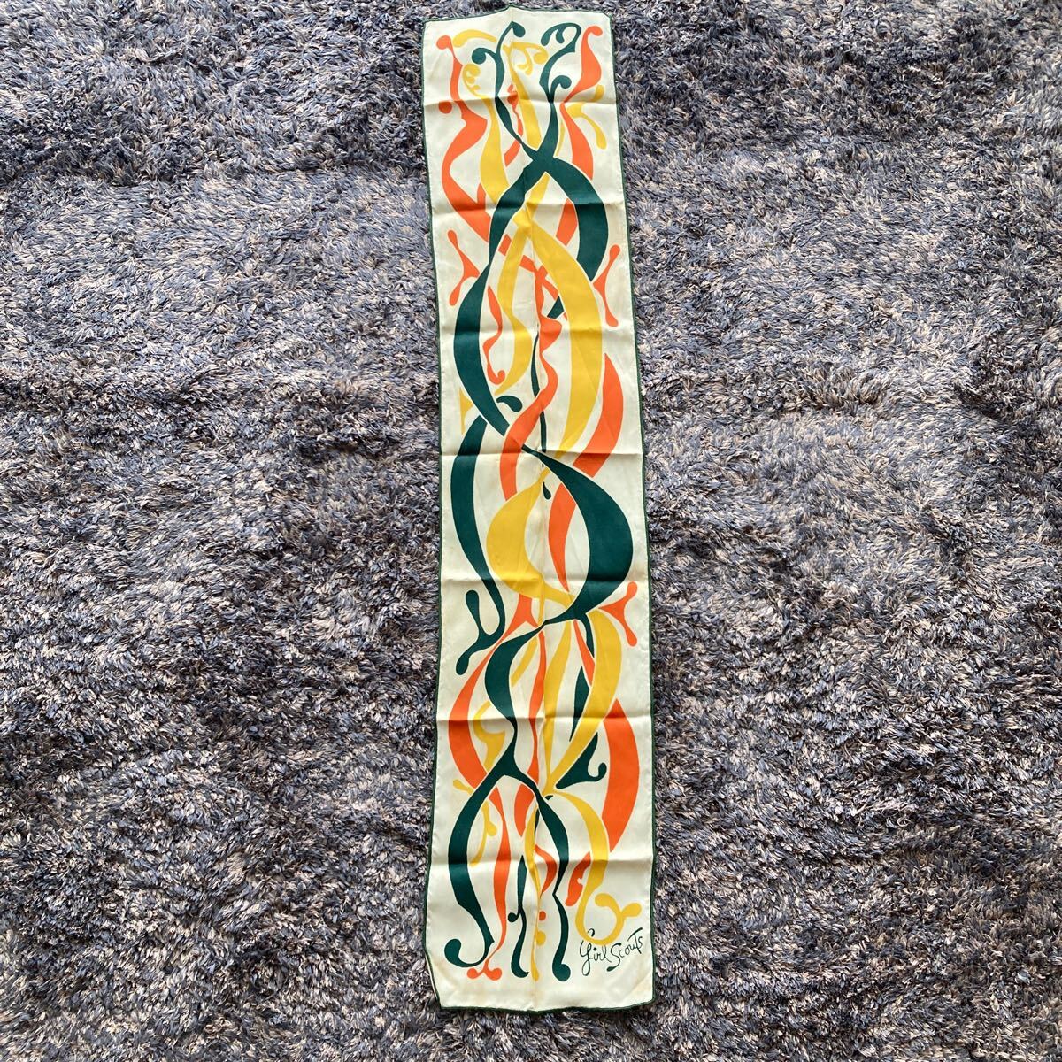 ビンテージアンティークカラフル抽象模様シルクスカーフ拍卖