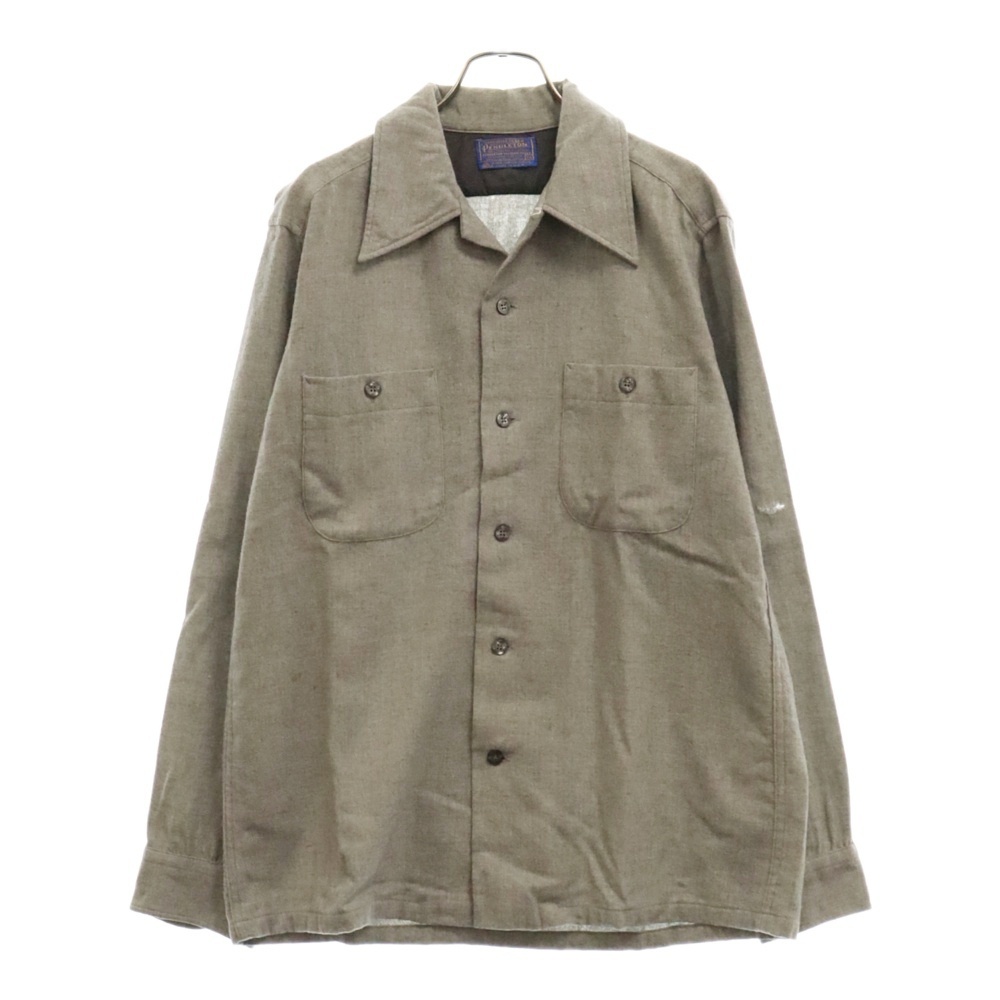 PENDLETON ペンドルトン 70s USA製 開襟 ボードシャツ 長袖シャツ グレー拍卖