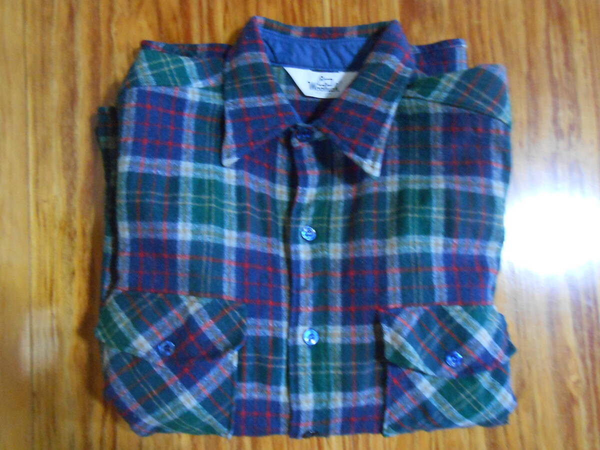 未使用(デッドストック) 白タグ 米国老舗 WOOLRICH ウールリッチ(1830年創業) ビンテージ(60-70年代)ウールシャツ UK/US 16相当拍卖