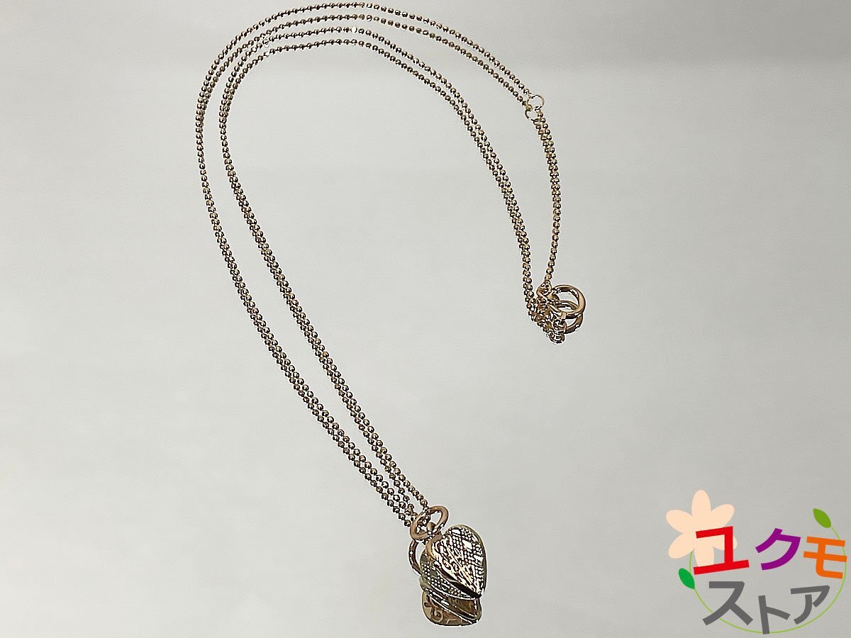 【送料無料】 K10 PG YG コンビ ピンクゴールド イエローゴールド ハートモチーフ チェーン ネックレス 40cm アジャスター付き ハート型拍卖