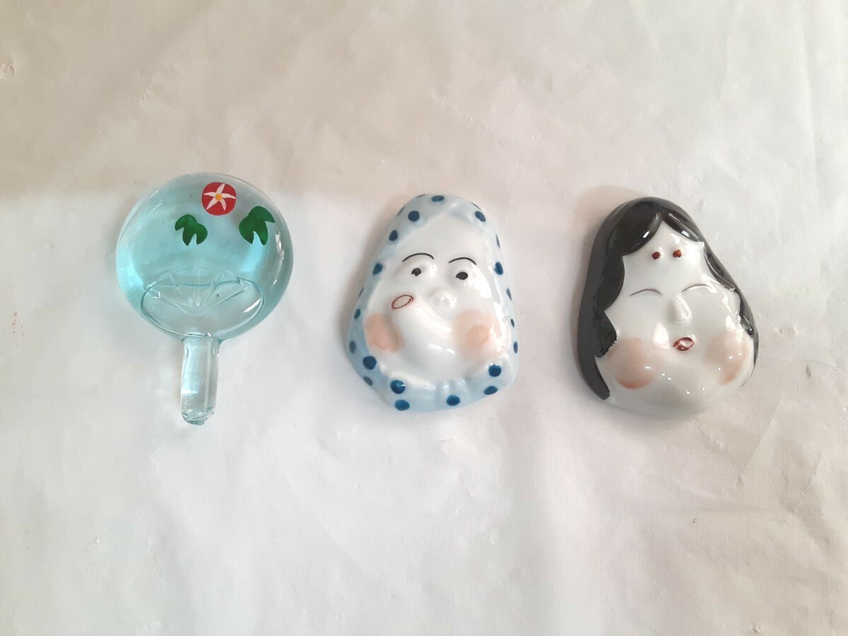 ☆おかめ☆ひょっとこ☆うちわ☆ガラス細工☆箸置☆箸置き☆はしおき☆和食器☆拍卖