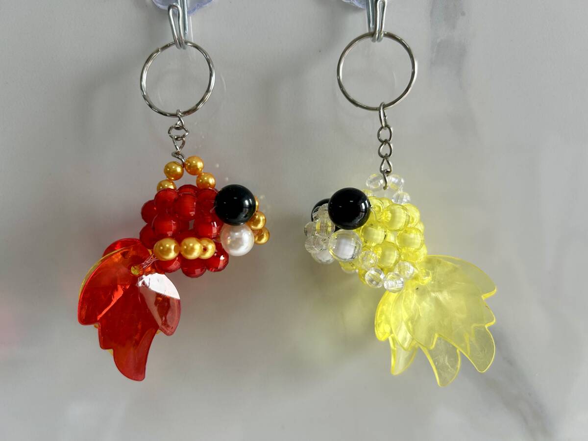 ★ビーズハンドメイド 携帯ストラップ 金魚2匹 その12拍卖