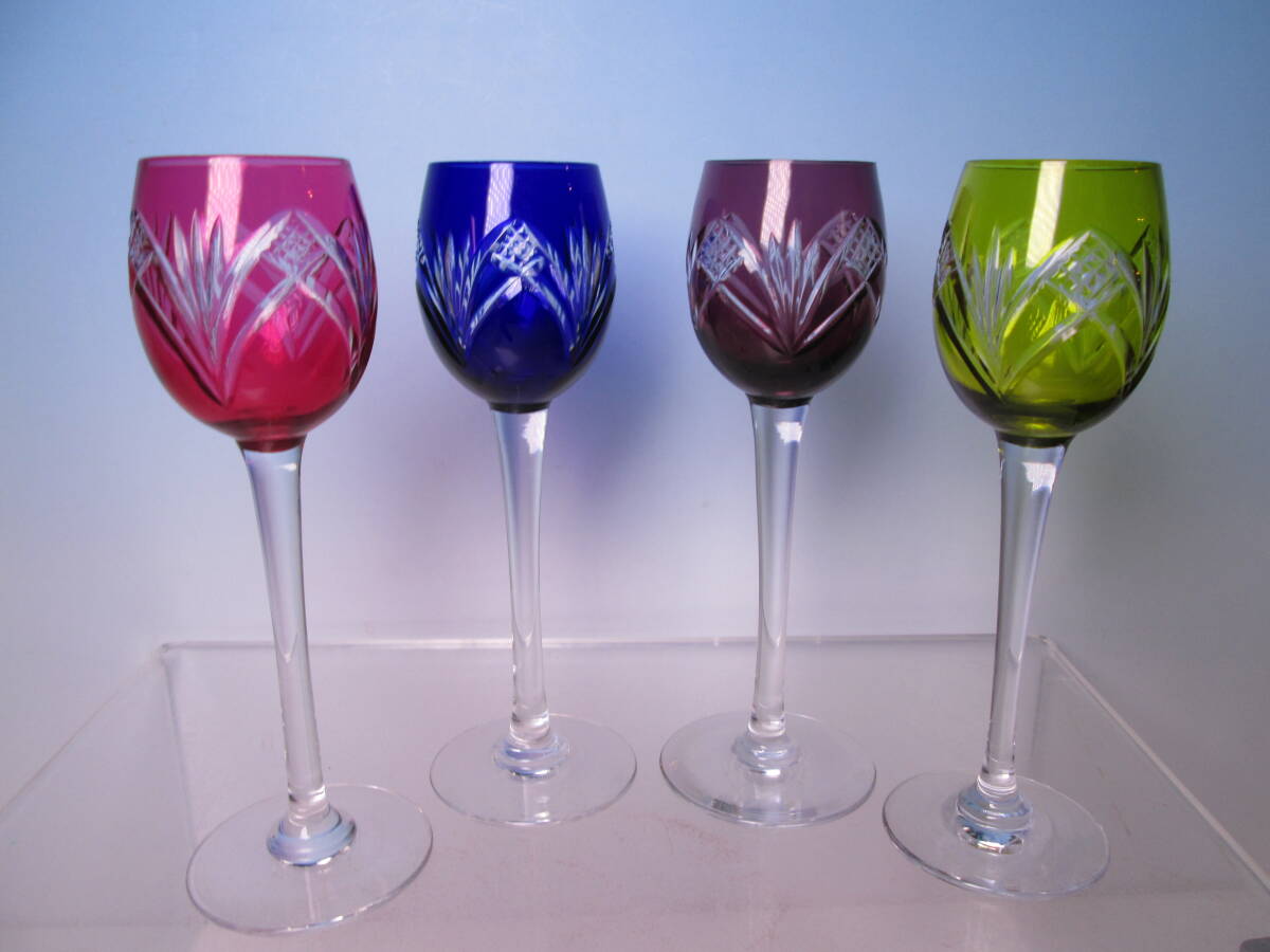 ☆お料理屋さんの器 ナンシードーム 4カラー クリスタルリキュールグラス 4 フランス フレンチ/懐石/割烹/日本料理拍卖