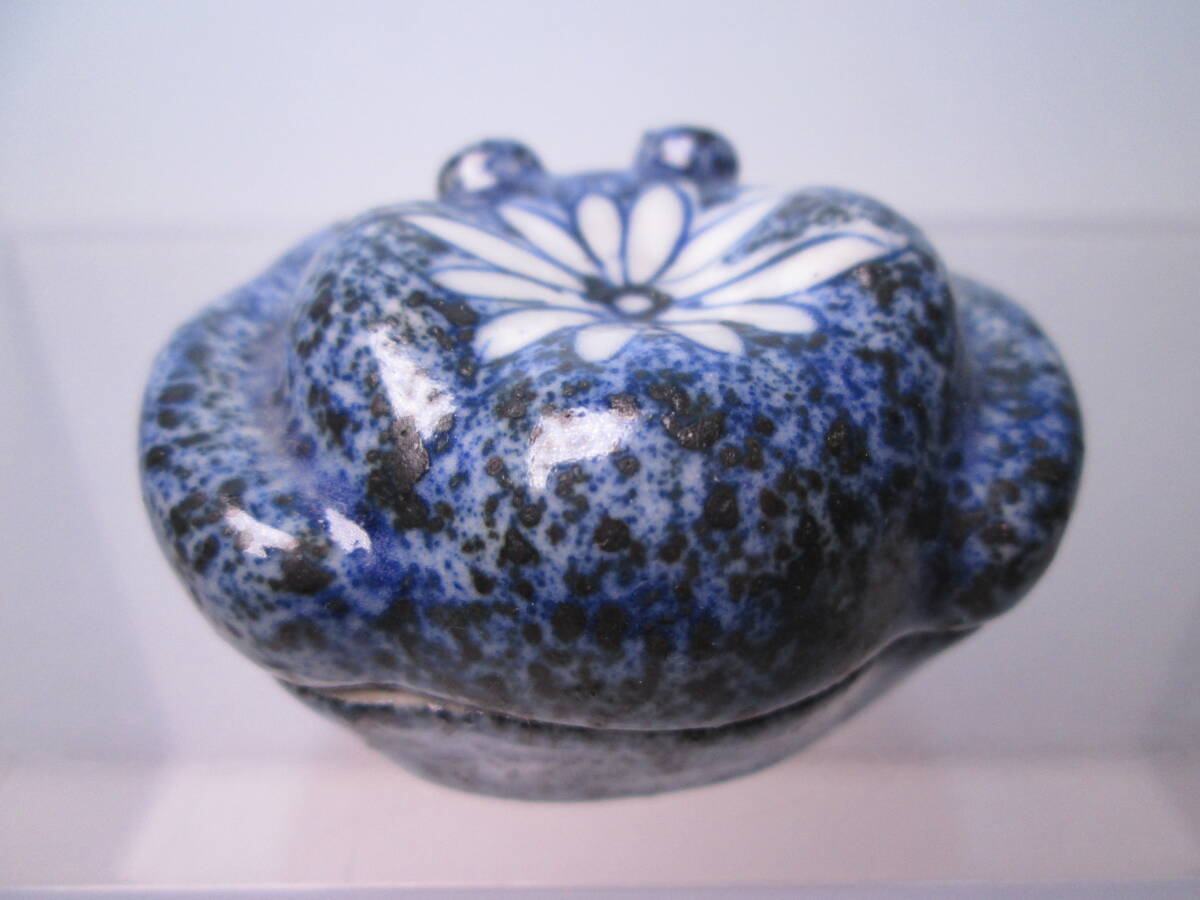 ☆茶道具 佐具那陶研 小森忍 文彬亭 造 染付 花文 香合 箱無拍卖