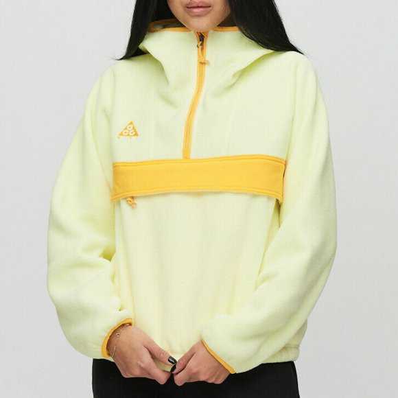 最値!定17600円!新品!スポーツとカジュアルの融合!希少コラボ!アトモス×ナイキ ACG フリース アノラック パーカー!イエロー L ラスト1点拍卖