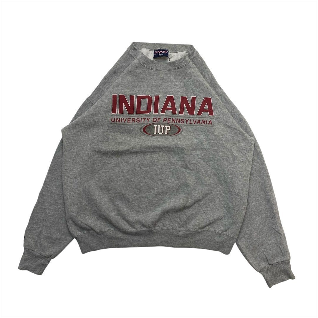 JANSPORT INDIANA スウェット シャツ トレーナー グレー 古着 メンズ L カレッジ USA製 クリーニング済み拍卖
