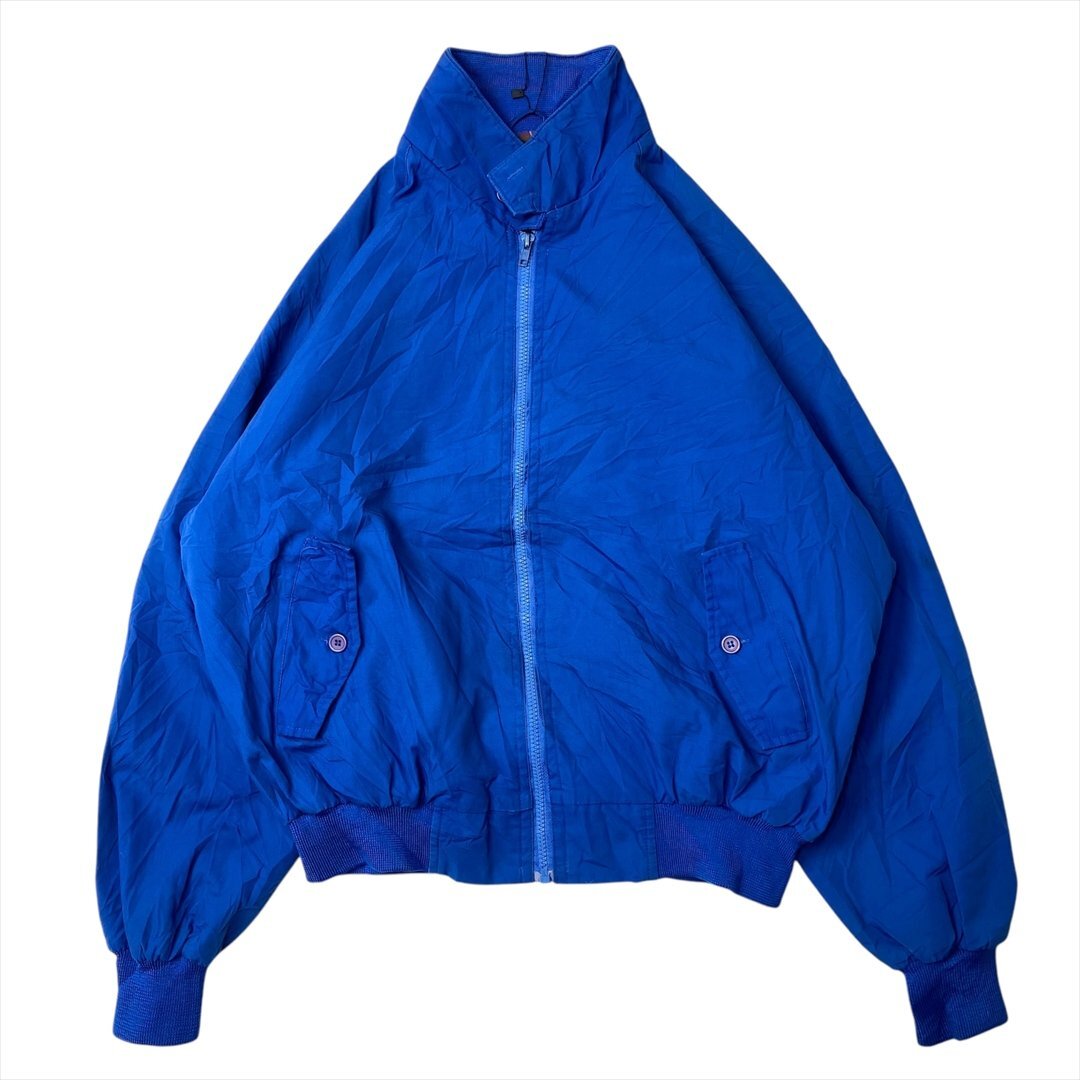 90s VAN HEUSEN スイングトップ ハリントン ジャケット ブルー 古着 メンズ XL チェックライナー クリーニング済み拍卖