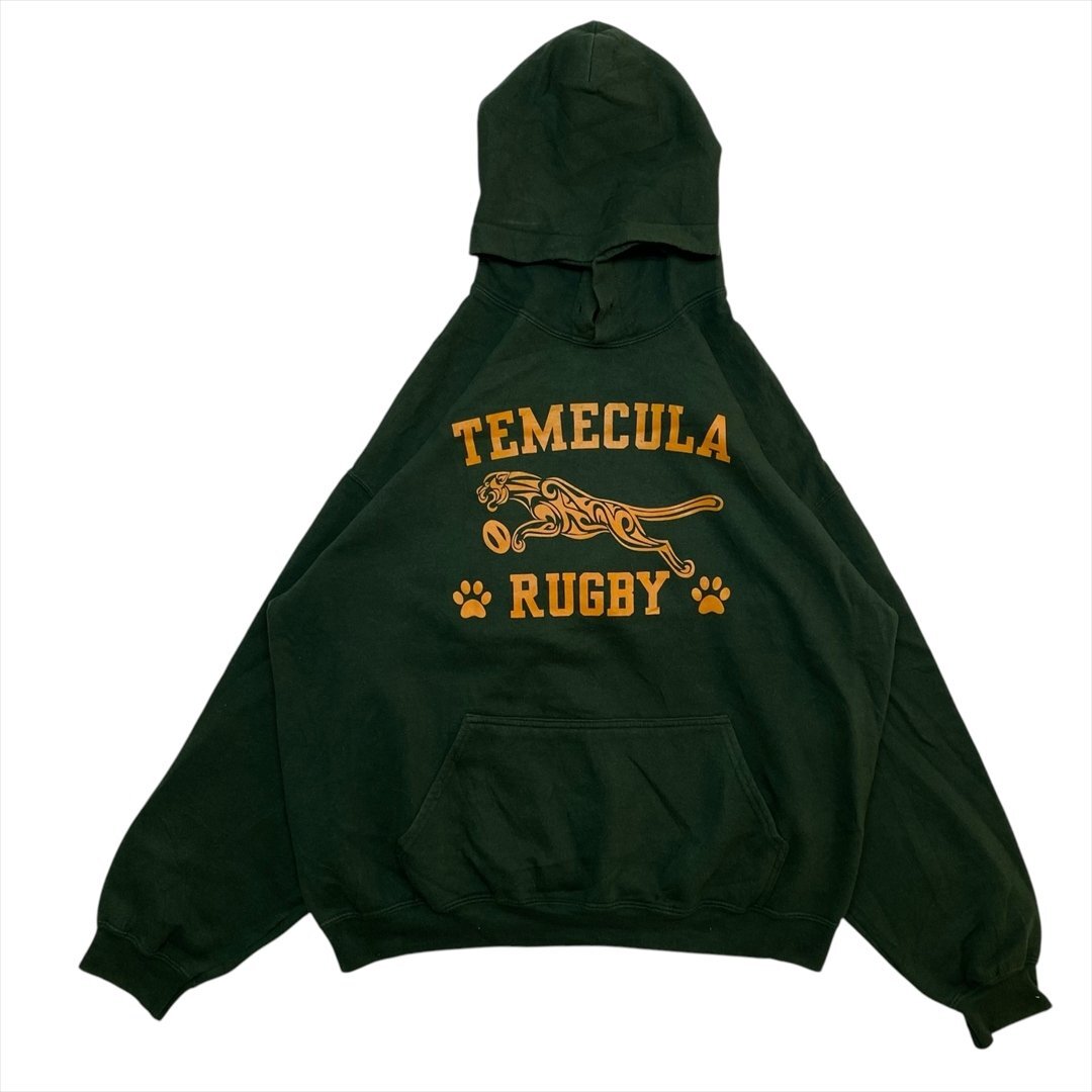 TEMECULA テメキュラ RUGBY CULB スウェット パーカー グリーン 古着 メンズ FREE ラグビー クリーニング済み拍卖