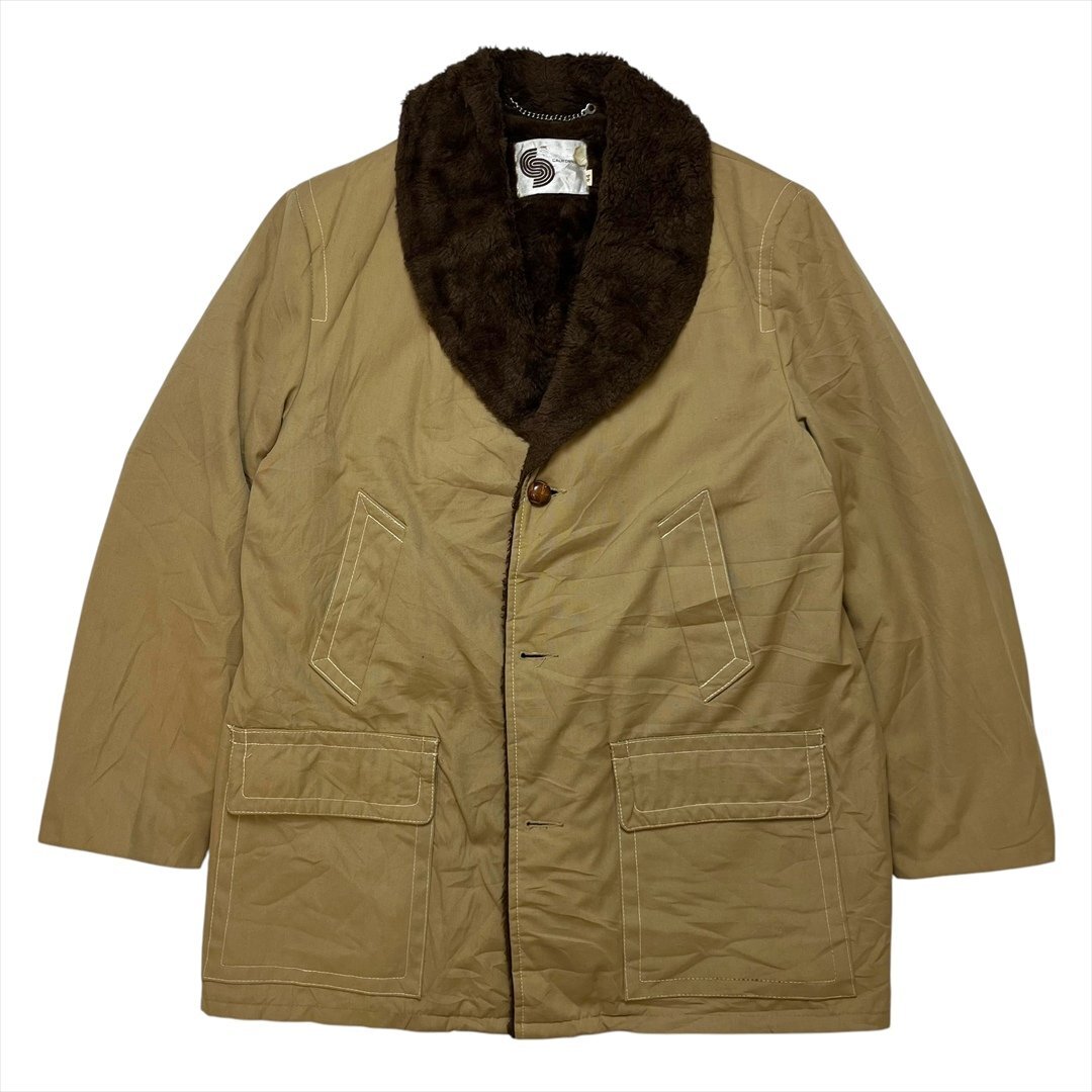 SILTON ギャング ボア ジャケット ベージュ 古着 メンズ FREE サイズ44 裏ボア ランチ ボアライナー Vintage ビンテージ ヴィンテージ拍卖