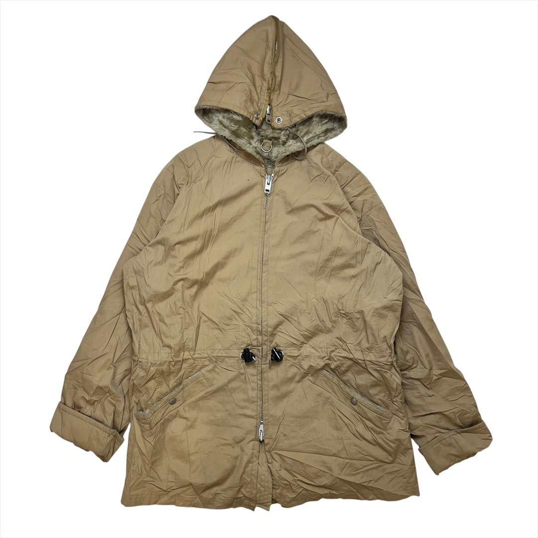 70s MIGHTY-MAC ボア パーカー ベージュ 古着 メンズ FREE サイズ42 裏ボアパーカー ボアライナー フーディー ジャケット拍卖
