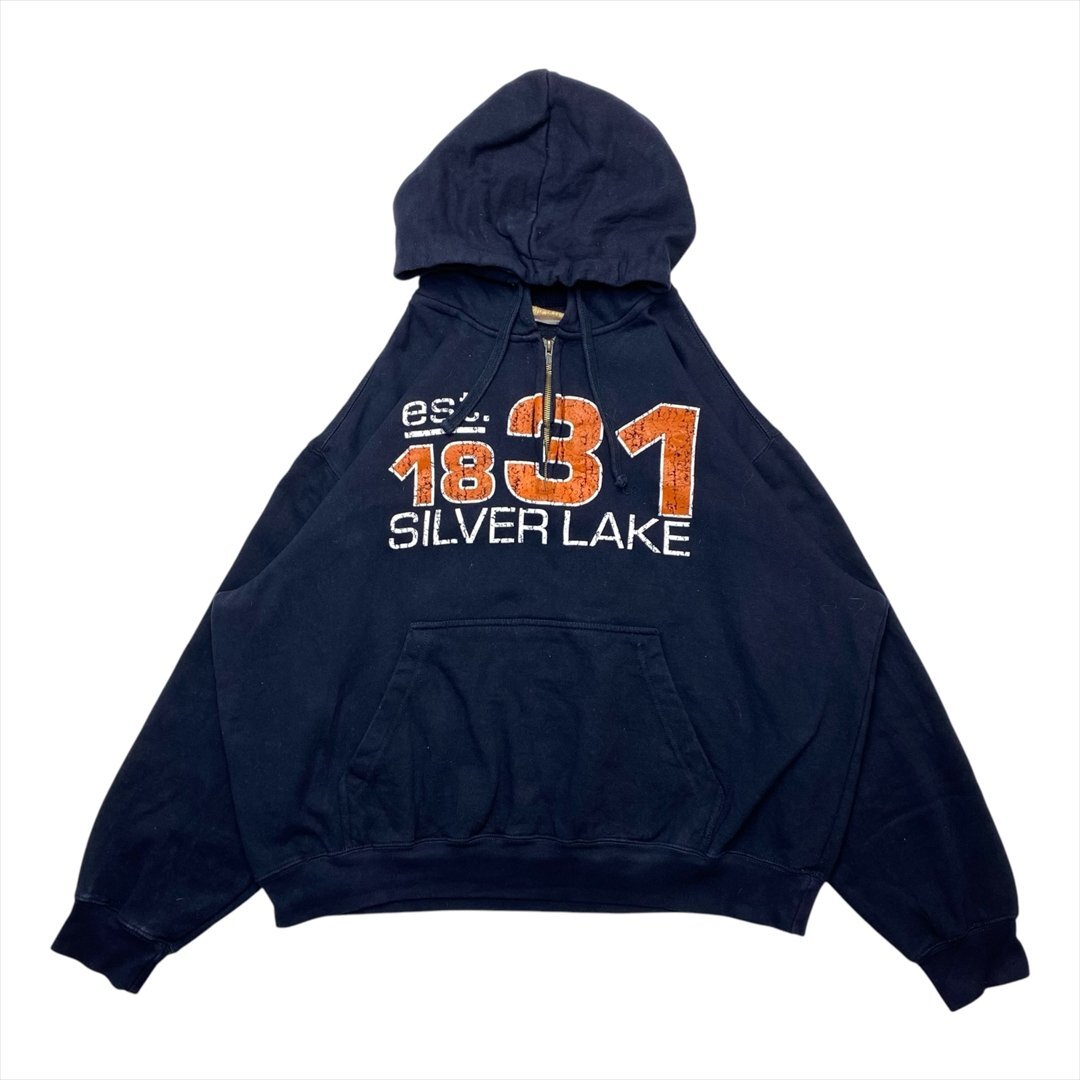 PRO-WEAVE SILVER LAKE 裏起毛 スウェット パーカー ネイビー 古着 メンズ L スエット プルオーバー クリーニング済み拍卖