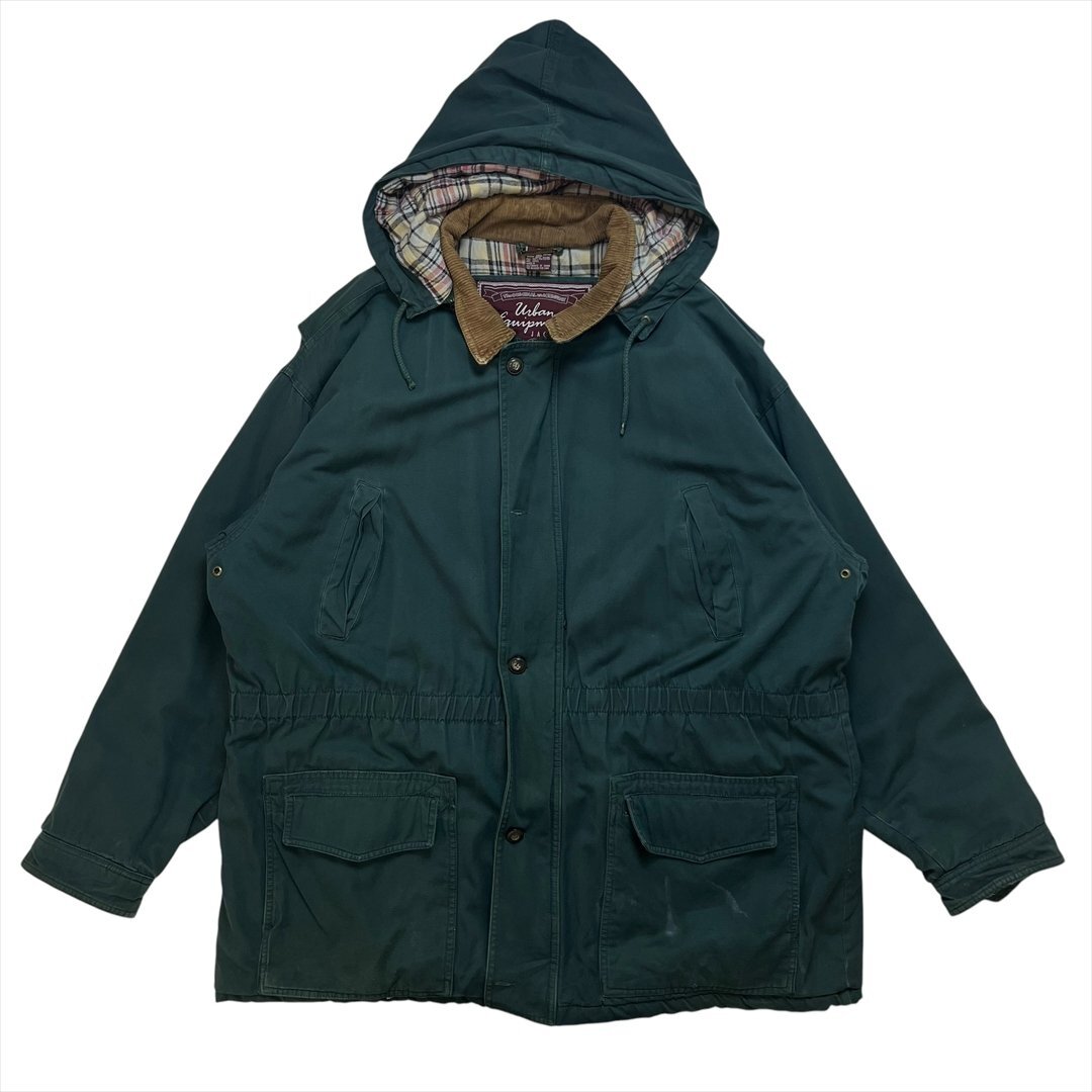 90s Urban Equipment マウンテン ジャケット パーカー グリーン 古着 メンズ XL 襟 コーデュロイ Vintage ヴィンテージ ビンテージ拍卖